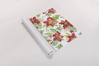 Poinsettia Pretty V by Kristy Rice. shown as a rolled paper print. Available as archival giclee rolled canvas, fine art paper, or poster print. SKU 41894i.