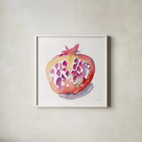 Pomegranate by Kristy Rice. Shown in a crisp white glass frame for a clean and minimalist style. Available as an archival giclee rolled canvas, fine art paper, or poster print. SKU 102784a.