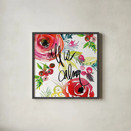 Scarlett O Christmas I by Kristy Rice. Shown in a sleek black glass frame for a contemporary gallery look. Available as an archival giclee rolled canvas, fine art paper, or poster print. SKU 41903a.