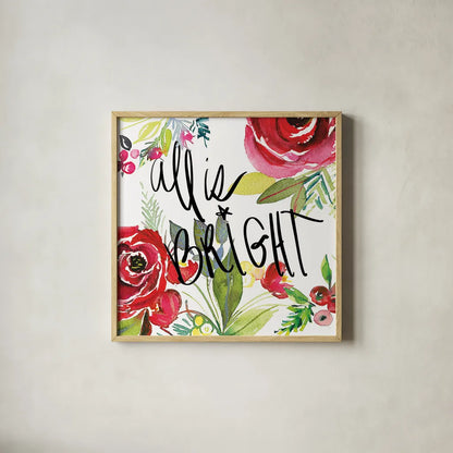 Scarlett O Christmas II by Kristy Rice. Shown in a natural wood glass frame for a timeless modern aesthetic. Available as an archival giclee rolled canvas, fine art paper, or poster print. SKU 41904a.