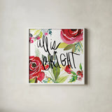 Scarlett O Christmas II by Kristy Rice. Shown in a crisp white glass frame for a clean and minimalist style. Available as an archival giclee rolled canvas, fine art paper, or poster print. SKU 41904a.