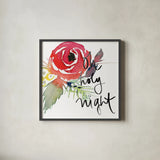 Scarlett O Christmas III by Kristy Rice. Shown in a sleek black glass frame for a contemporary gallery look. Available as an archival giclee rolled canvas, fine art paper, or poster print. SKU 41905a.