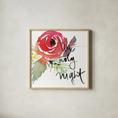 Scarlett O Christmas III by Kristy Rice. Shown in a natural wood glass frame for a timeless modern aesthetic. Available as an archival giclee rolled canvas, fine art paper, or poster print. SKU 41905a.