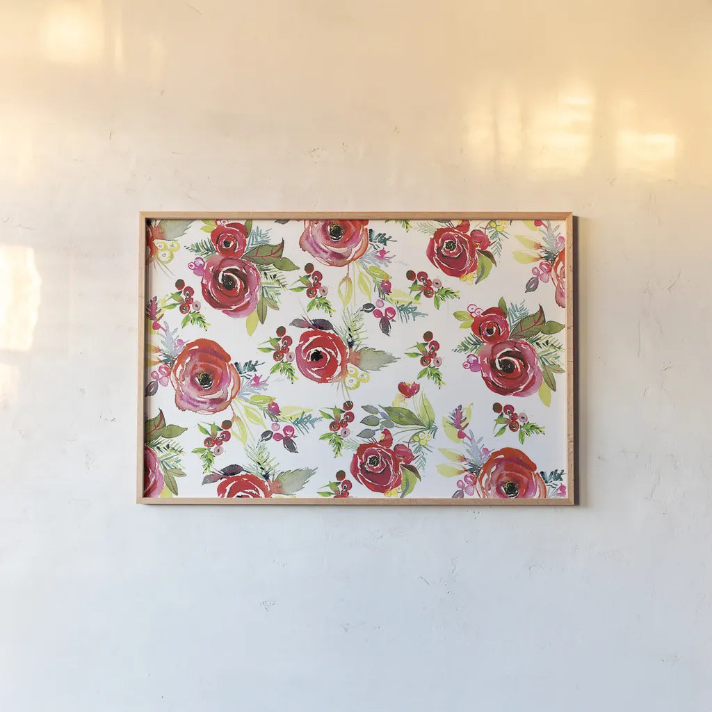 Scarlett O Christmas VII by Kristy Rice. shown as a paper print in a natural frame. Available as a archival giclee rolled canvas, fine art paper, or poster print. SKU 41909i.