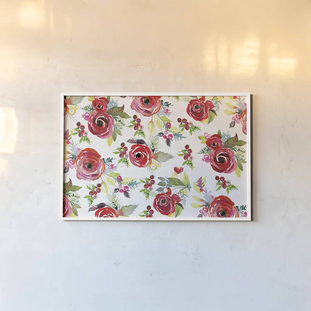 Scarlett O Christmas VII by Kristy Rice. shown as a paper print in a white frame. Available as a archival giclee rolled canvas, fine art paper, or poster print. SKU 41909i.