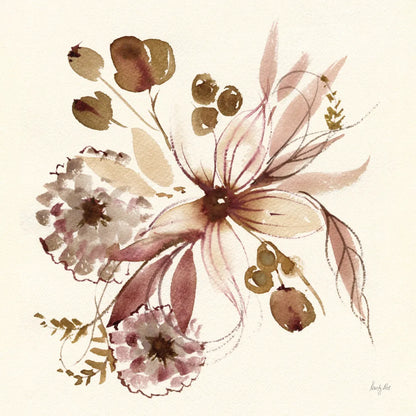 Sepia Floral by Kristy Rice. SKU 91415a. Archival Giclee Fine art print for wall decor.