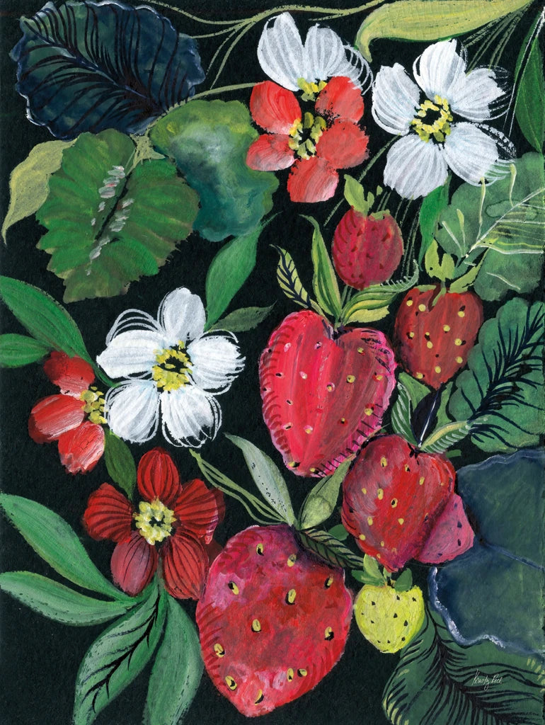 Strawberries on Black by Kristy Rice