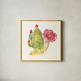 Succulent Desert II by Kristy Rice. Shown in a natural wood glass frame for a timeless modern aesthetic. Available as an archival giclee rolled canvas, fine art paper, or poster print. SKU 59785a.
