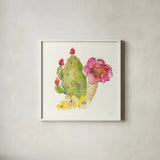 Succulent Desert II by Kristy Rice. Shown in a crisp white glass frame for a clean and minimalist style. Available as an archival giclee rolled canvas, fine art paper, or poster print. SKU 59785a.