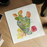 Succulent Desert III by Kristy Rice. Shown as a detailed flat fine art print, highlighting archival giclee quality. Available as an archival giclee rolled canvas, fine art paper, or poster print. SKU 59786a.