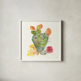 Succulent Desert III by Kristy Rice. Shown in a crisp white glass frame for a clean and minimalist style. Available as an archival giclee rolled canvas, fine art paper, or poster print. SKU 59786a.