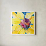 Sunny I by Kristy Rice. Shown in a crisp white glass frame for a clean and minimalist style. Available as an archival giclee rolled canvas, fine art paper, or poster print. SKU 88605a.