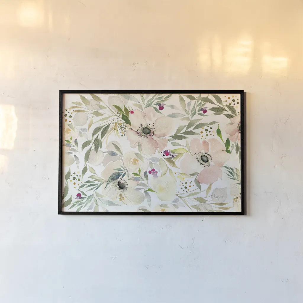 The Joy of White by Kristy Rice. shown as a paper print in a black flame. Available as a archival giclee rolled canvas, fine art paper, or poster print. SKU 35408i.