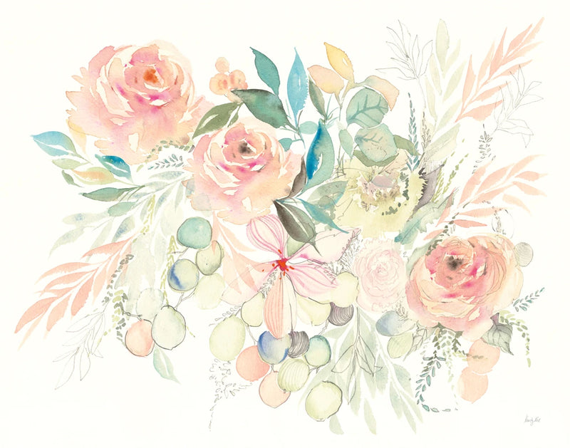 Watercolor Blossom I Crop by Kristy Rice