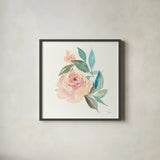 Watercolor Blossom II by Kristy Rice. Shown in a sleek black glass frame for a contemporary gallery look. Available as an archival giclee rolled canvas, fine art paper, or poster print. SKU 60368a.