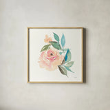 Watercolor Blossom II by Kristy Rice. Shown in a natural wood glass frame for a timeless modern aesthetic. Available as an archival giclee rolled canvas, fine art paper, or poster print. SKU 60368a.
