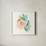 Watercolor Blossom II by Kristy Rice. Shown in a crisp white glass frame for a clean and minimalist style. Available as an archival giclee rolled canvas, fine art paper, or poster print. SKU 60368a.
