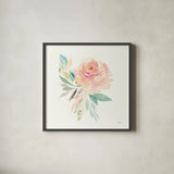 Watercolor Blossom III by Kristy Rice. Shown in a sleek black glass frame for a contemporary gallery look. Available as an archival giclee rolled canvas, fine art paper, or poster print. SKU 60369a.