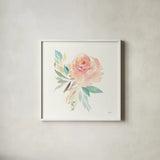 Watercolor Blossom III by Kristy Rice. Shown in a crisp white glass frame for a clean and minimalist style. Available as an archival giclee rolled canvas, fine art paper, or poster print. SKU 60369a.