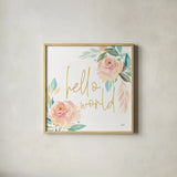 Watercolor Blossom IV by Kristy Rice. Shown in a natural wood glass frame for a timeless modern aesthetic. Available as an archival giclee rolled canvas, fine art paper, or poster print. SKU 66279a.