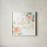 Watercolor Blossom IV by Kristy Rice. Shown in a crisp white glass frame for a clean and minimalist style. Available as an archival giclee rolled canvas, fine art paper, or poster print. SKU 66279a.