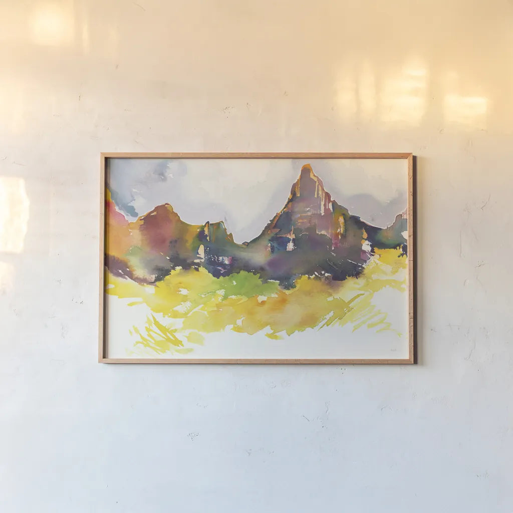 Western Slope by Kristy Rice. shown as a paper print in a natural frame. Available as a archival giclee rolled canvas, fine art paper, or poster print. SKU 59815i.