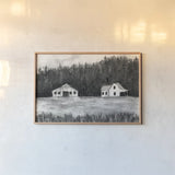 Farm Study II by Krystal Adams. shown as a paper print in a natural frame. Available as a archival giclee rolled canvas, fine art paper, or poster print. SKU 103600i.