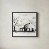 Farm Study III by Krystal Adams. Shown in a sleek black glass frame for a contemporary gallery look. Available as an archival giclee rolled canvas, fine art paper, or poster print. SKU 103601a.