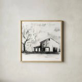 Farm Study III by Krystal Adams. Shown in a natural wood glass frame for a timeless modern aesthetic. Available as an archival giclee rolled canvas, fine art paper, or poster print. SKU 103601a.