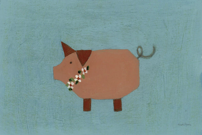 Folk Art Farm Pig by Krystal Adams