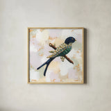 Gilded Wings I by Krystal Adams. Shown in a natural wood glass frame for a timeless modern aesthetic. Available as an archival giclee rolled canvas, fine art paper, or poster print. SKU 104879a.