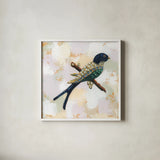 Gilded Wings I by Krystal Adams. Shown in a crisp white glass frame for a clean and minimalist style. Available as an archival giclee rolled canvas, fine art paper, or poster print. SKU 104879a.