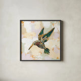 Gilded Wings II by Krystal Adams. Shown in a sleek black glass frame for a contemporary gallery look. Available as an archival giclee rolled canvas, fine art paper, or poster print. SKU 104880a.