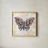 Gilded Wings III by Krystal Adams. Shown in a natural wood glass frame for a timeless modern aesthetic. Available as an archival giclee rolled canvas, fine art paper, or poster print. SKU 104881a.
