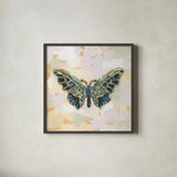 Gilded Wings IV by Krystal Adams. Shown in a sleek black glass frame for a contemporary gallery look. Available as an archival giclee rolled canvas, fine art paper, or poster print. SKU 104882a.