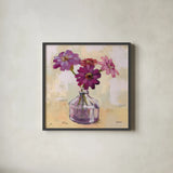 Last Summer Bouquet by Krystal Adams. Shown in a sleek black glass frame for a contemporary gallery look. Available as an archival giclee rolled canvas, fine art paper, or poster print. SKU 102218a.
