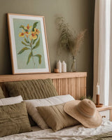Lily Study I by Krystal Adams. shown as a paper print in a natural frame. Available as a archival giclee rolled canvas, fine art paper, or poster print. SKU 102748h.