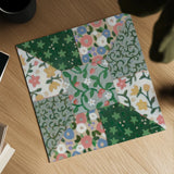 Quilted Floral III by Krystal Adams. Shown as a detailed flat fine art print, highlighting archival giclee quality. Available as an archival giclee rolled canvas, fine art paper, or poster print. SKU 102215a.