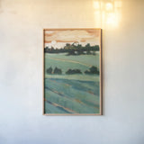 Rolling Hills II by Krystal Adams. shown as a paper print in a natural frame. Available as a archival giclee rolled canvas, fine art paper, or poster print. SKU 103609h.