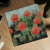 Rosy Mums by Krystal Adams. Shown as a detailed flat fine art print, highlighting archival giclee quality. Available as an archival giclee rolled canvas, fine art paper, or poster print. SKU 103663a.