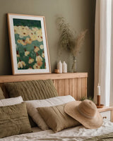 Wildflowers III by Krystal Adams. shown as a paper print in a natural frame. Available as a archival giclee rolled canvas, fine art paper, or poster print. SKU 102752h.