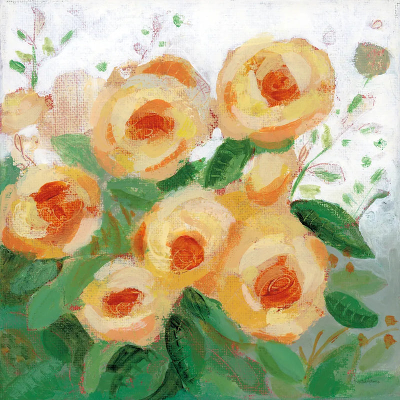 Yellow Roses I by Krystal Adams. SKU 103655a. Archival Giclee Fine art print for wall decor.