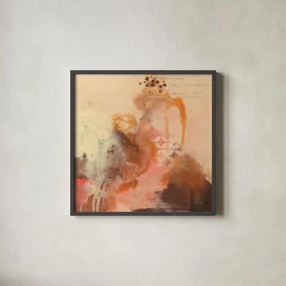 Abstract Layers II by Laura Horn. Shown in a sleek black glass frame for a contemporary gallery look. Available as an archival giclee rolled canvas, fine art paper, or poster print. SKU 73161a.