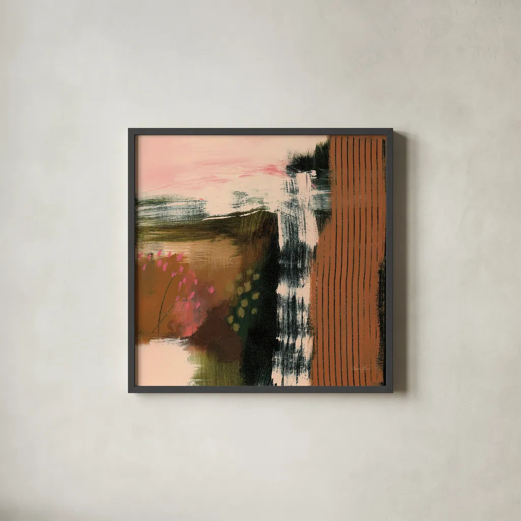 Embankment by Laura Horn. Shown in a sleek black glass frame for a contemporary gallery look. Available as an archival giclee rolled canvas, fine art paper, or poster print. SKU 73357a.