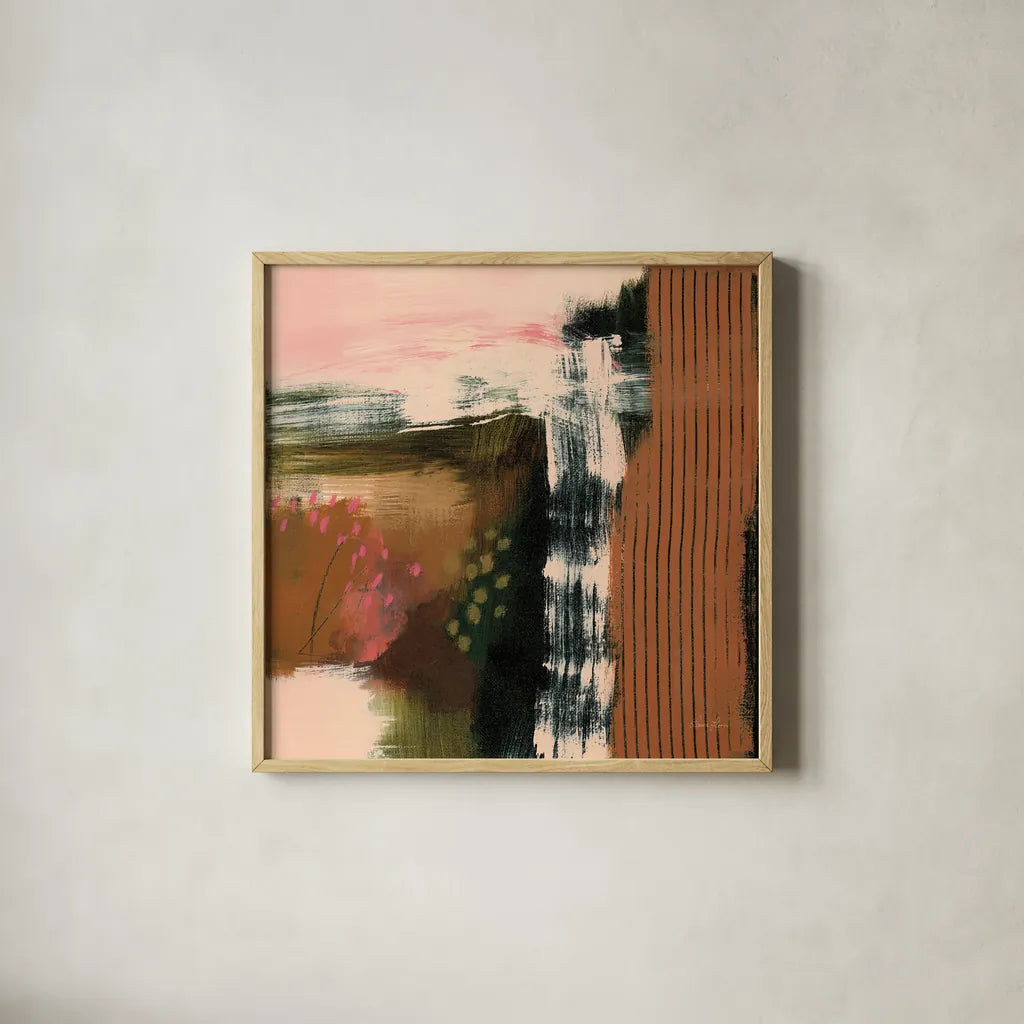 Embankment by Laura Horn. Shown in a natural wood glass frame for a timeless modern aesthetic. Available as an archival giclee rolled canvas, fine art paper, or poster print. SKU 73357a.