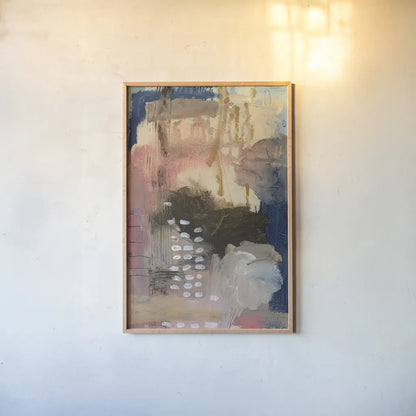 Embracing Glimmers by Laura Horn. shown as a paper print in a natural frame. Available as a archival giclee rolled canvas, fine art paper, or poster print. SKU 91645h.