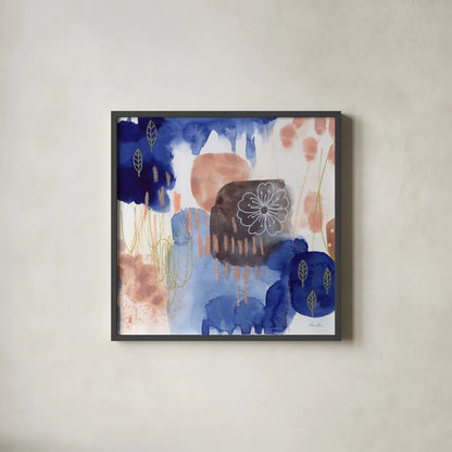 Essence of Life II by Laura Horn. Shown in a sleek black glass frame for a contemporary gallery look. Available as an archival giclee rolled canvas, fine art paper, or poster print. SKU 78479a.