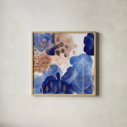 Essence of Life III by Laura Horn. Shown in a natural wood glass frame for a timeless modern aesthetic. Available as an archival giclee rolled canvas, fine art paper, or poster print. SKU 78480a.