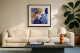 Essence of Life III by Laura Horn. Displayed in a glass frame with matte in a clean modern living room. Available as an archival giclee rolled canvas, fine art paper, or poster print. SKU 78480a.