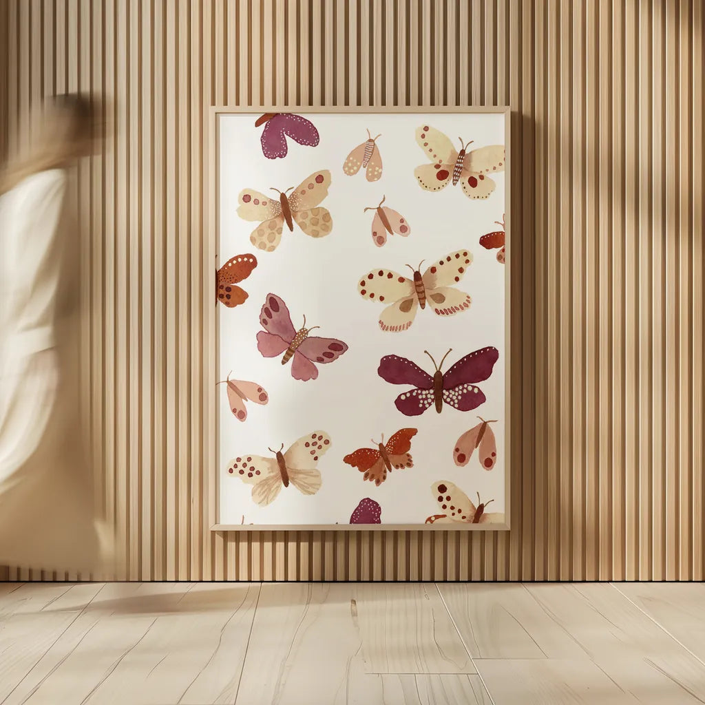 Garden Dance Butterflies by Laura Horn. shown as over sized large wall art. Available as an archival giclee rolled canvas, fine art paper, or poster print. SKU 73198h.